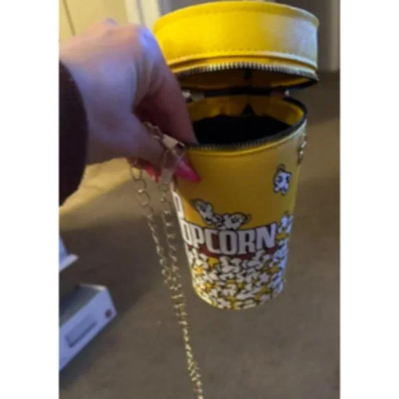 Movie Popcorn Crossbody Yellow Shoulder Hand Bag Purse - Picture 5 of 8